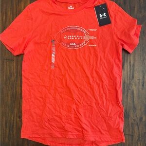 Under Armour Boys Red Graphic Football T-Shirt